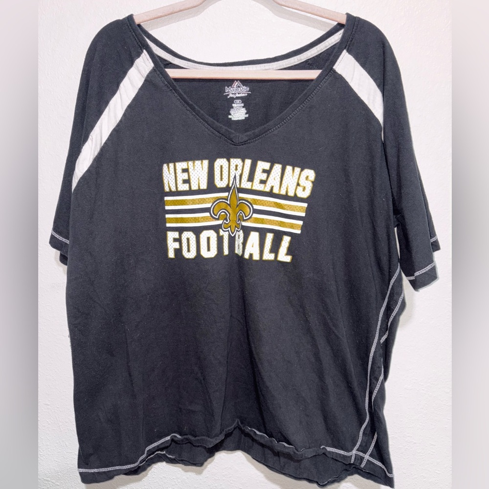 Majestic Black New Orleans Tee with Gold and White Accents